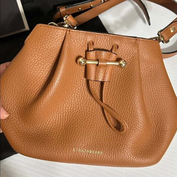 Strathberry Osette Crossbody Bag Grain Tan Pristine Minimalist - Picture 6 of 14